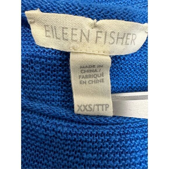 Eileen Fisher 100% organic linen women’s blue sweater size XXS. #8-1681 - Picture 3 of 6